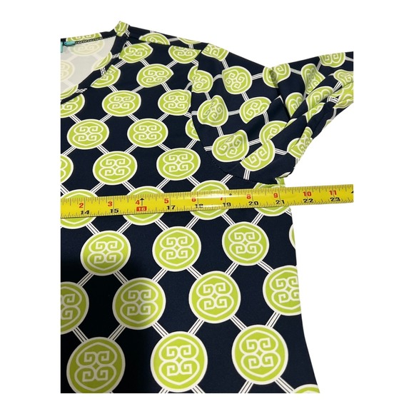 Anthony's XL Dress Geometric Print‎ Long Sleeve Navy Green White Career - Picture 9 of 14